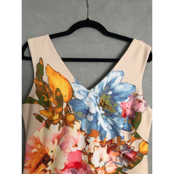 Donna Ricci Sheath Dress Women's Size 10 Floral Sleeveless - Picture 3 of 7